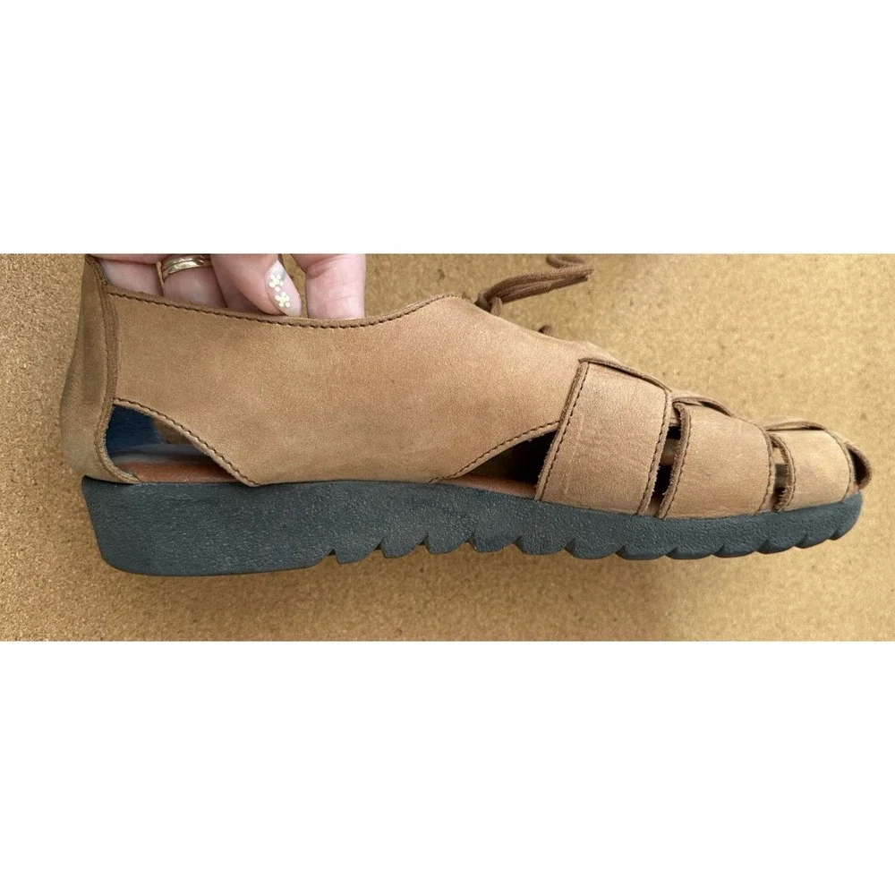 Vintage Trader Bay Woven Fisherman Sandals Brown Leather Men‎ 11 Preowned
